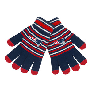 New England Patriots NFL Acrylic Stripe Gloves