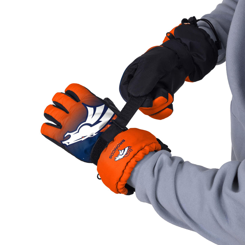 Denver Broncos Gloves Big Logo Gradient Insulated Winter NEW Unisex S/M L/XL