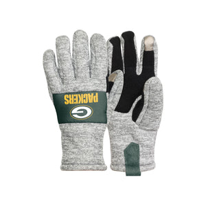 Green Bay Packers NFL Heather Grey Insulated Gloves