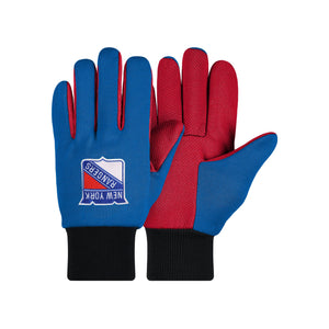 New York Rangers NHL Colored Palm Utility Gloves