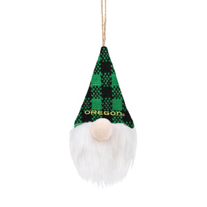 Oregon Ducks NCAA Plaid Hat Plush Gnome Ornament