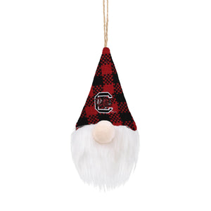 South Carolina Gamecocks NCAA Plaid Hat Plush Gnome Ornament