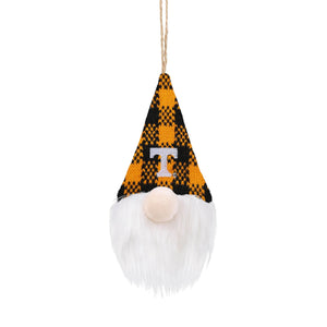 Tennessee Volunteers NCAA Plaid Hat Plush Gnome Ornament