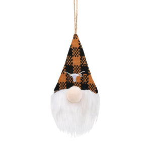 Texas Longhorns NCAA Plaid Hat Plush Gnome Ornament