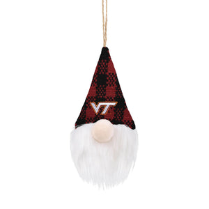 Virginia Tech Hokies NCAA Plaid Hat Plush Gnome Ornament