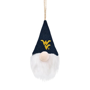 West Virginia Mountaineers NCAA Plaid Hat Plush Gnome Ornament