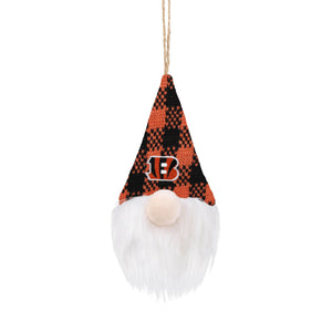 Cincinnati Bengals NFL Plaid Hat Plush Gnome Ornament