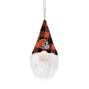 Cleveland Browns NFL Plaid Hat Plush Gnome Ornament