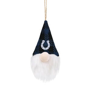Indianapolis Colts NFL Plaid Hat Plush Gnome Ornament
