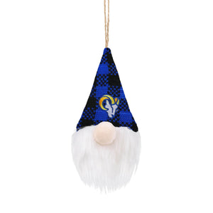 Los Angeles Rams NFL Plaid Hat Plush Gnome Ornament