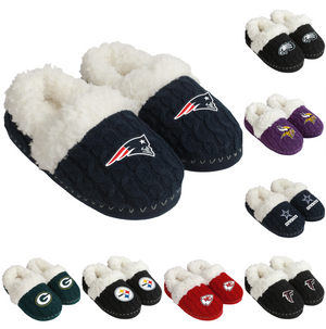 NFL Womens Team Color Fur Moccasin Slippers - Pick Your Team!