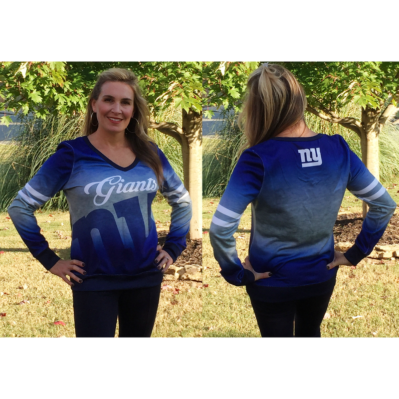 NFL Women S V-Neck Sweater New York Giants Medium