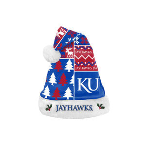 Kansas Jayhawks NCAA Busy Block Family Holiday Santa Hat