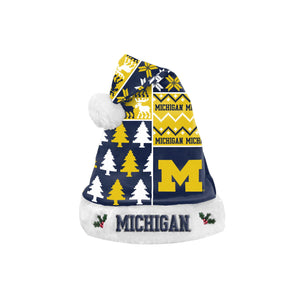 Michigan Wolverines NCAA Busy Block Family Holiday Santa Hat