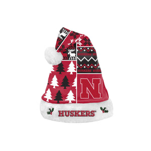 Nebraska Cornhuskers NCAA Busy Block Family Holiday Santa Hat