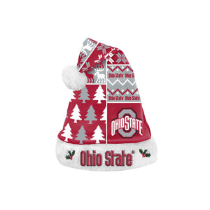 Ohio State Buckeyes NCAA Busy Block Family Holiday Santa Hat