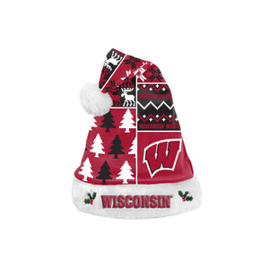 Wisconsin Badgers NCAA Busy Block Family Holiday Santa Hat