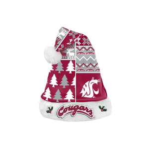 Washington State Cougars NCAA Busy Block Family Holiday Santa Hat