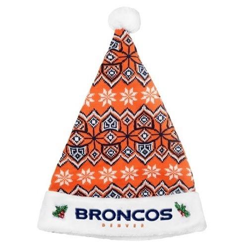 Denver Broncos Christmas Hat and Two Tree Ornaments NFL