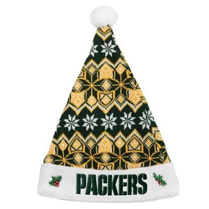 Green Bay Packers 2015 NFL Team Logo Holiday Knit Santa Hat