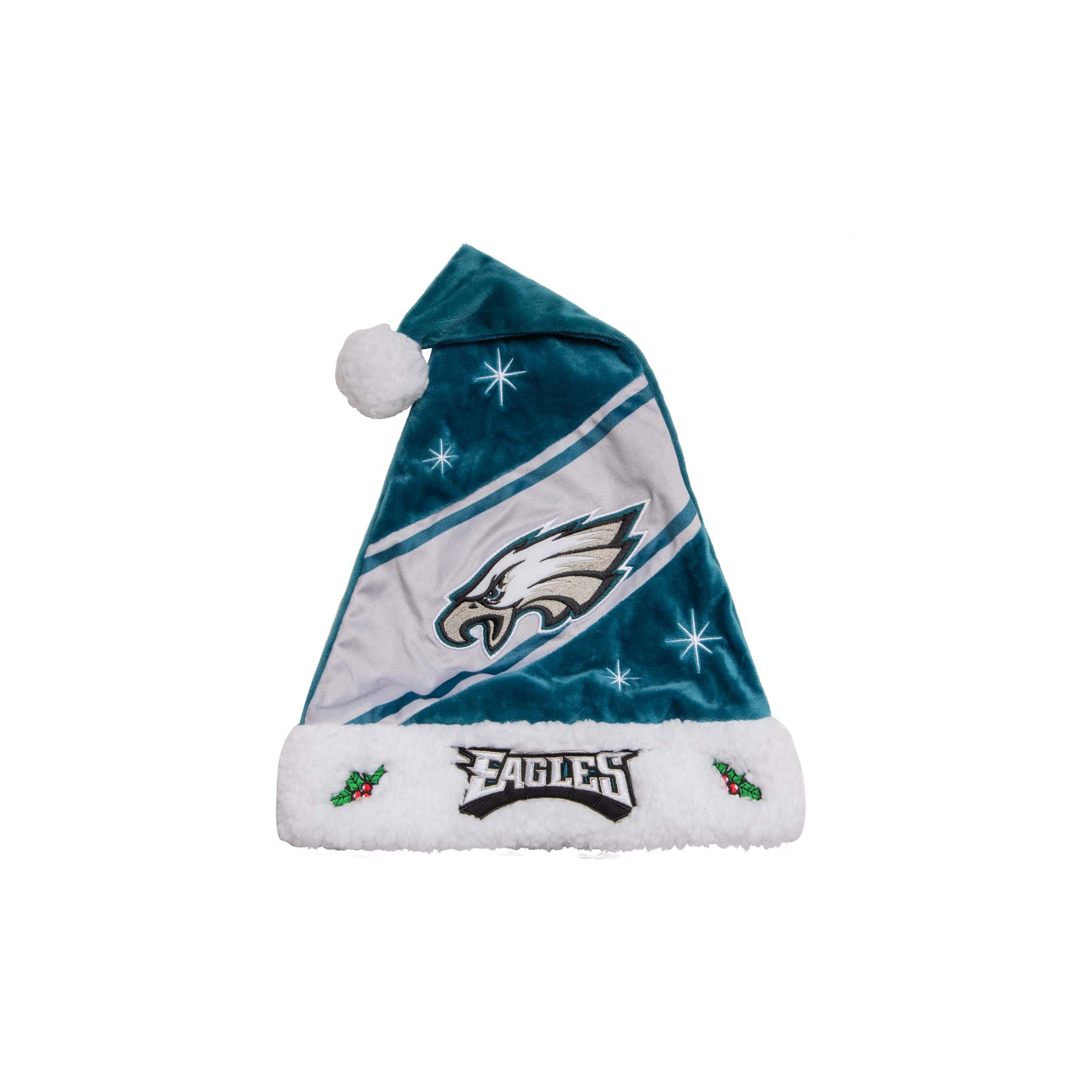 Philadelphia Eagles NFL Golden Skull Santa Hat And Logo Christmas