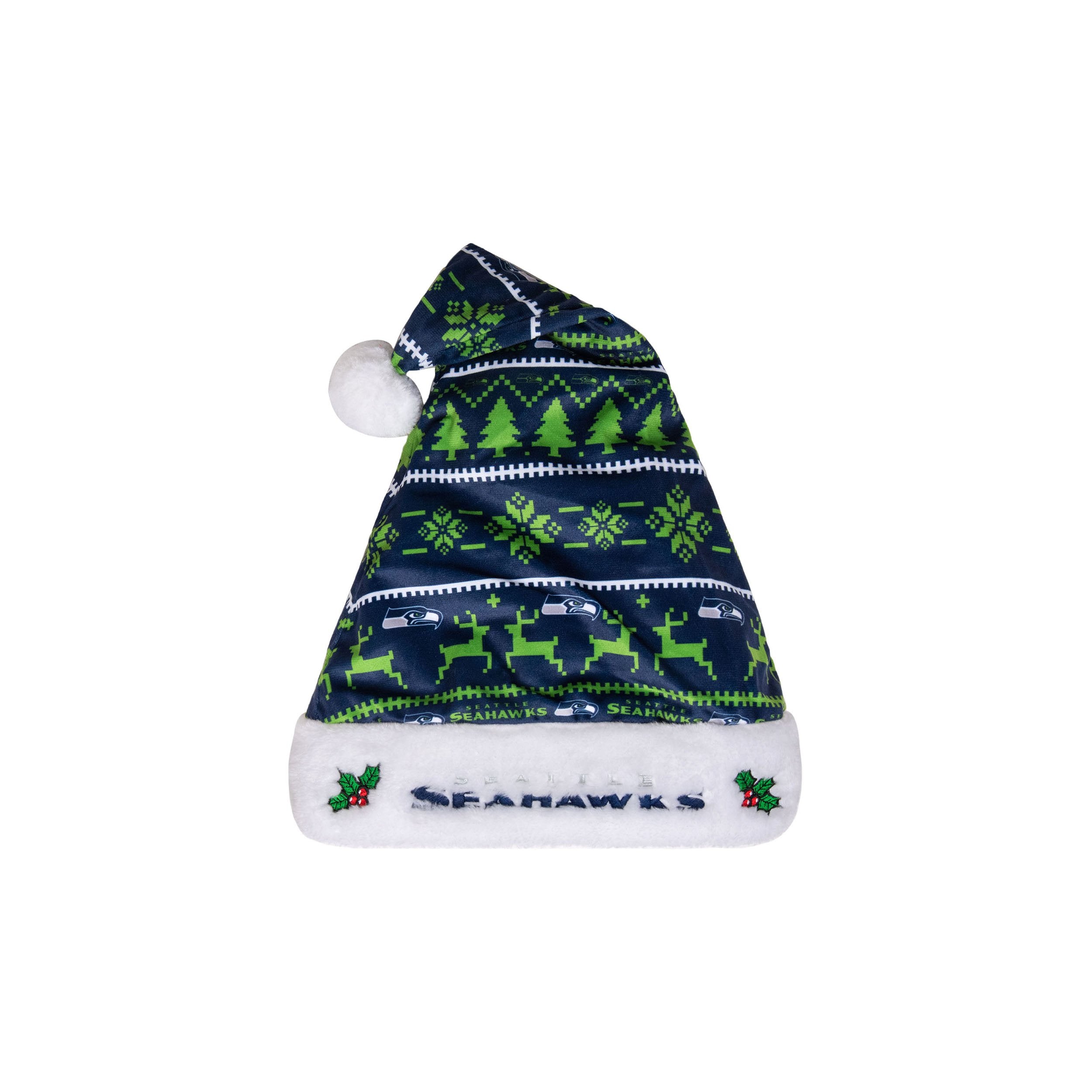 Seattle Seahawks NFL Family Holiday Santa Hat