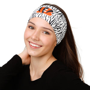 Cincinnati Bengals NFL Womens White Stripe Printed Headband