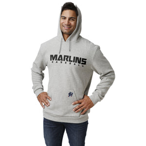 Miami Marlins MLB Mens Gray Woven Hoodie