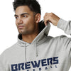 Milwaukee Brewers MLB Mens Gray Woven Hoodie