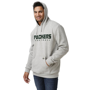 Green Bay Packers NFL Mens Gray Woven Hoodie
