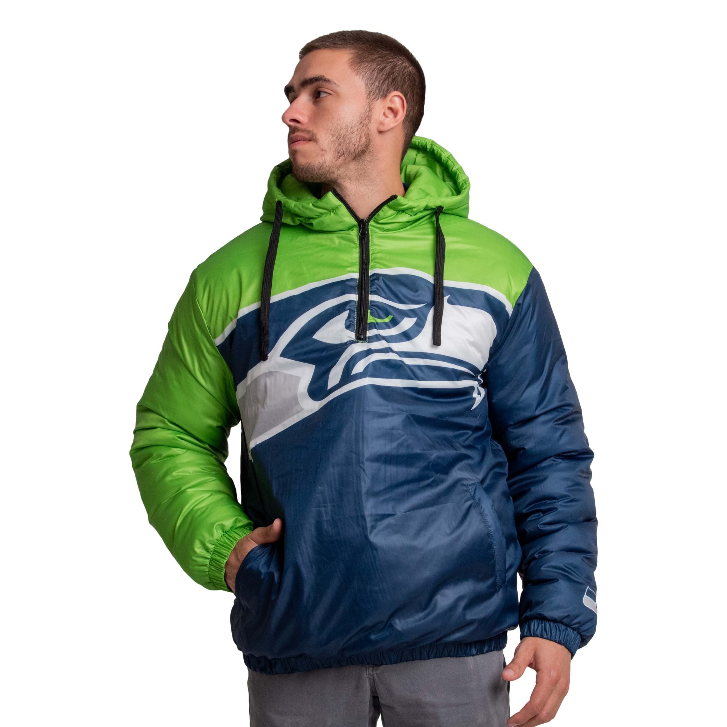 Seattle Seahawks NFL Mens Tundra Puffy Poly Fill Pullover