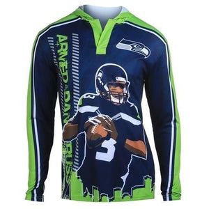 Seattle Seahawks Wilson R. #3 Polyester Player Hoody Tee