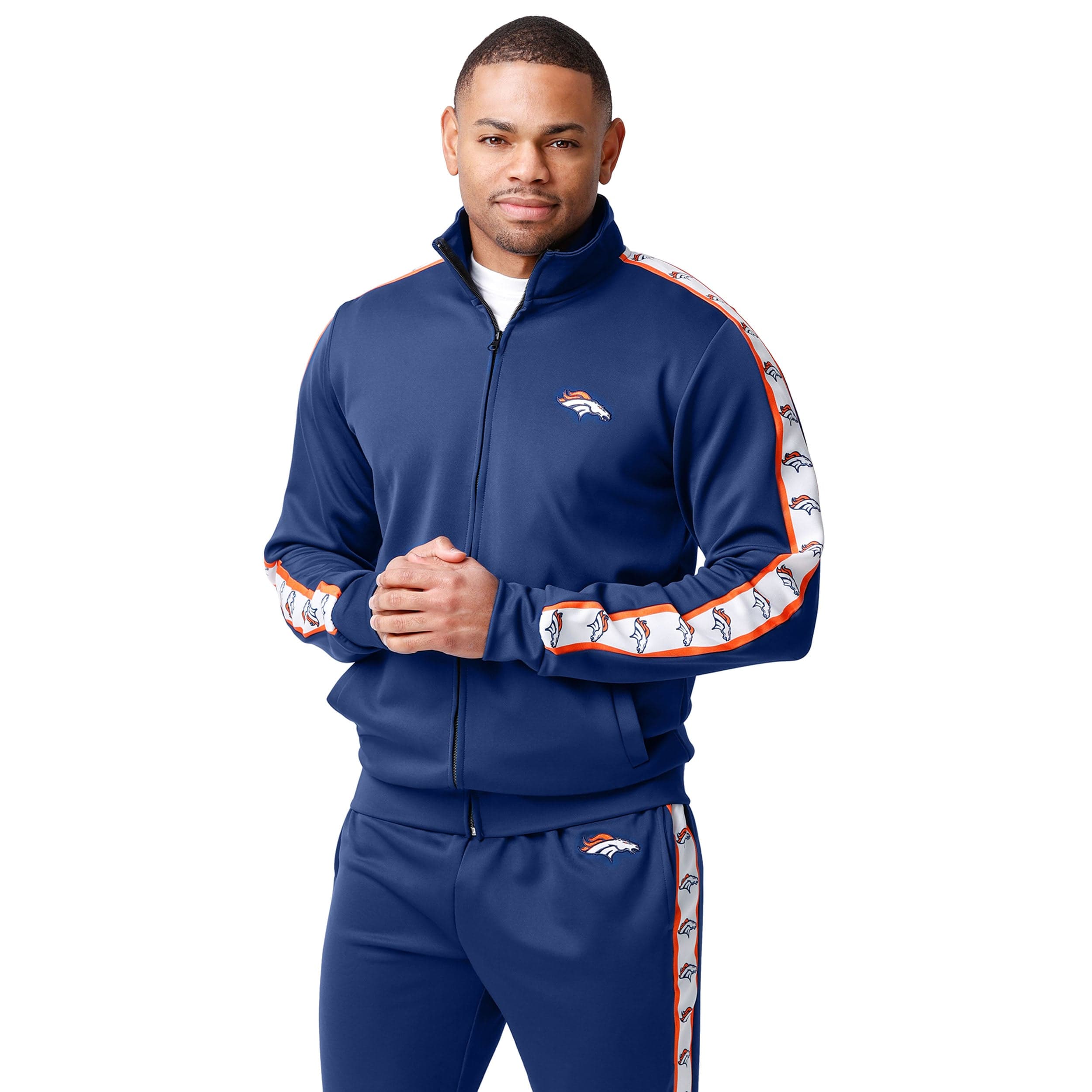 Denver Broncos NFL End Zone Full Zip Mens Track Jacket Big &