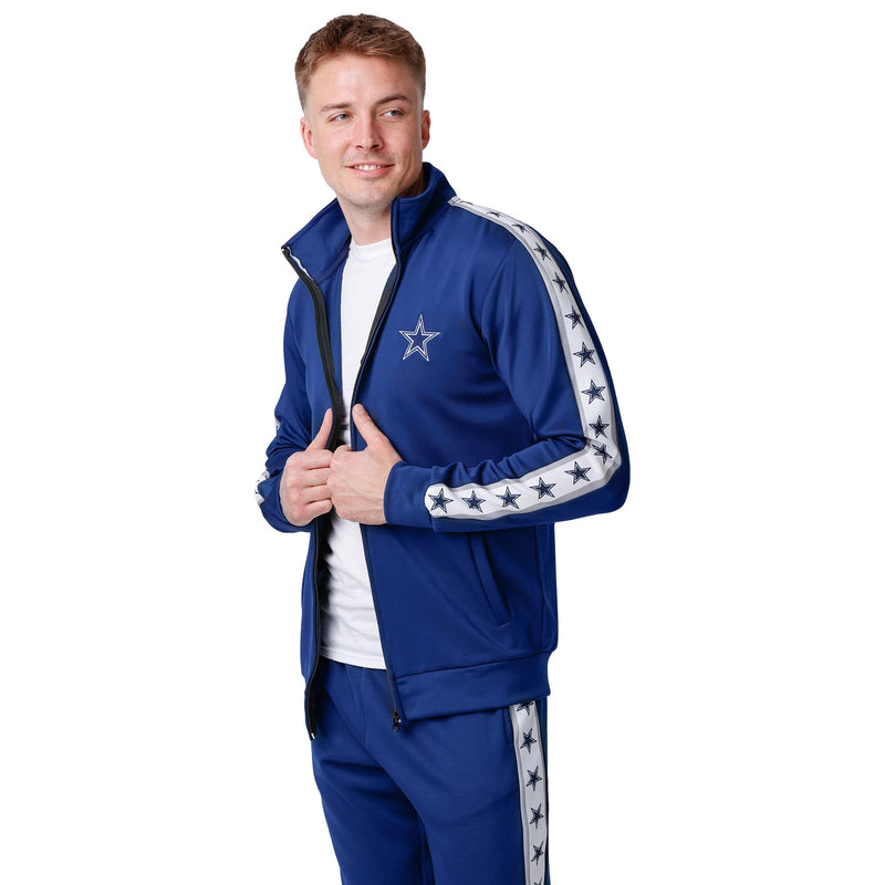 Dallas Cowboys NFL Mens Stripe Logo Track Jacket