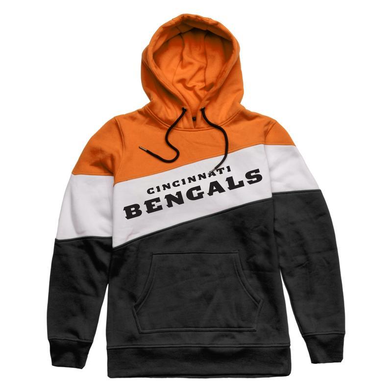 Officially Licensed NFL Men's Cincinnati Bengals Black Full-Zip Hoodie