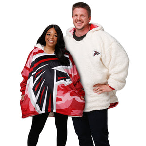 FOCO Atlanta Falcons Red/White Reversible Sherpa Hoodeez