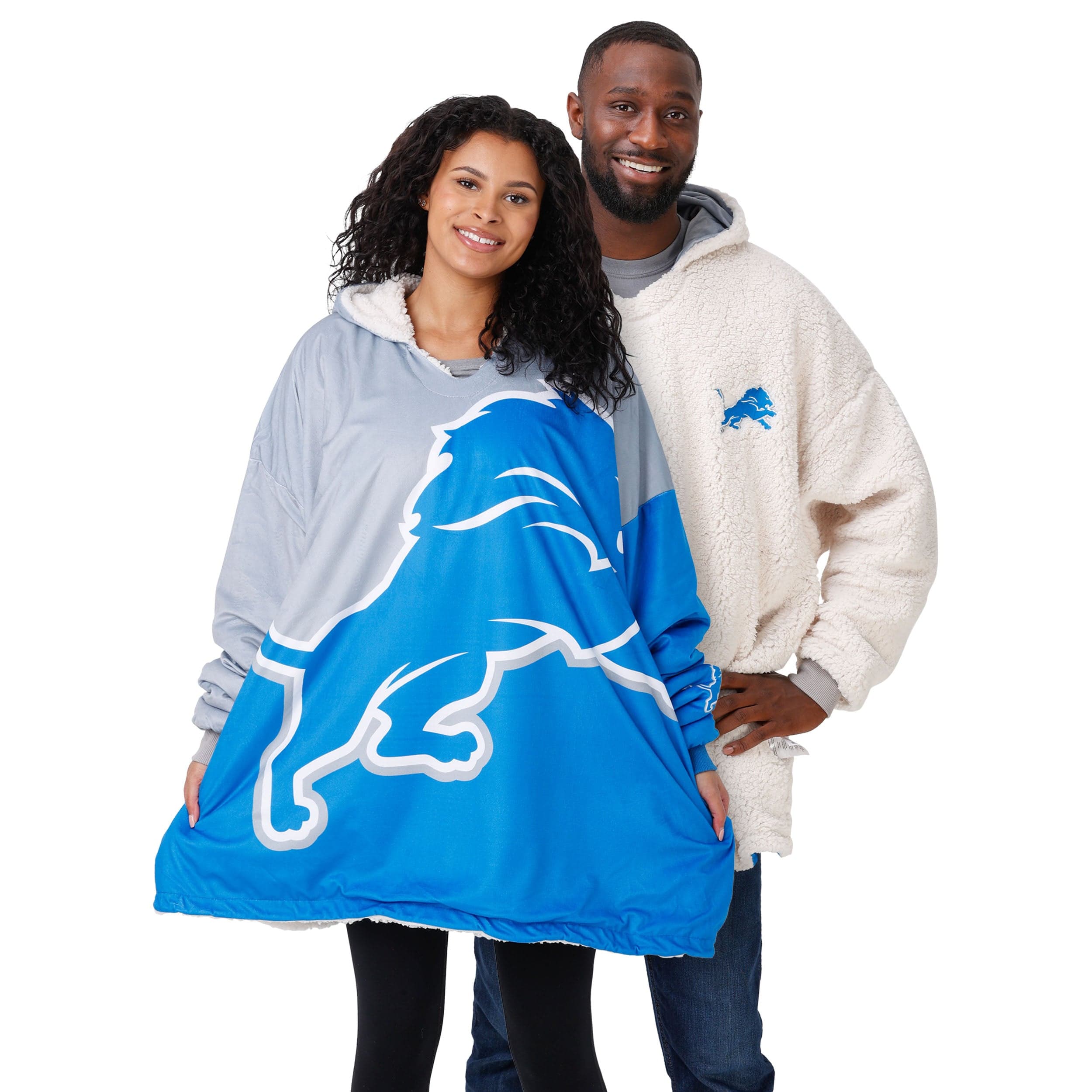 FOCO Detroit Lions NFL Reversible Colorblock Hoodeez