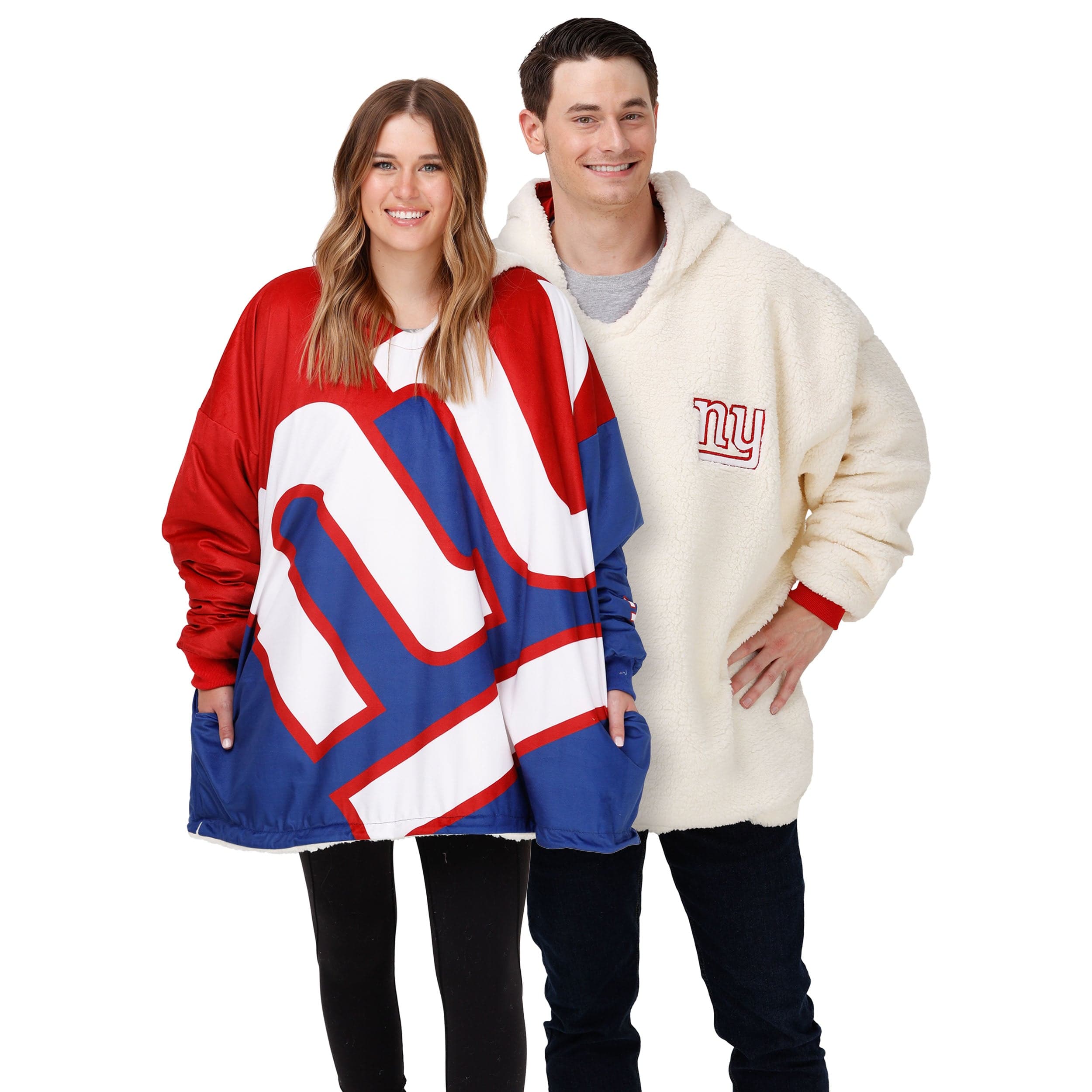 New York Giants New York Giants NFL Plush Hooded Robe with Pockets