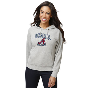 Atlanta Braves MLB Womens Gray Woven Hoodie