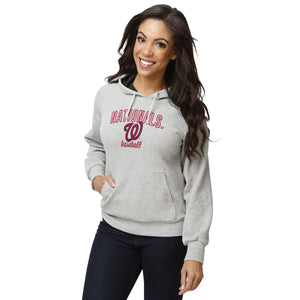 Washington Nationals MLB Womens Gray Woven Hoodie