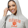 Clemson Tigers NCAA Womens Gray Woven Hoodie