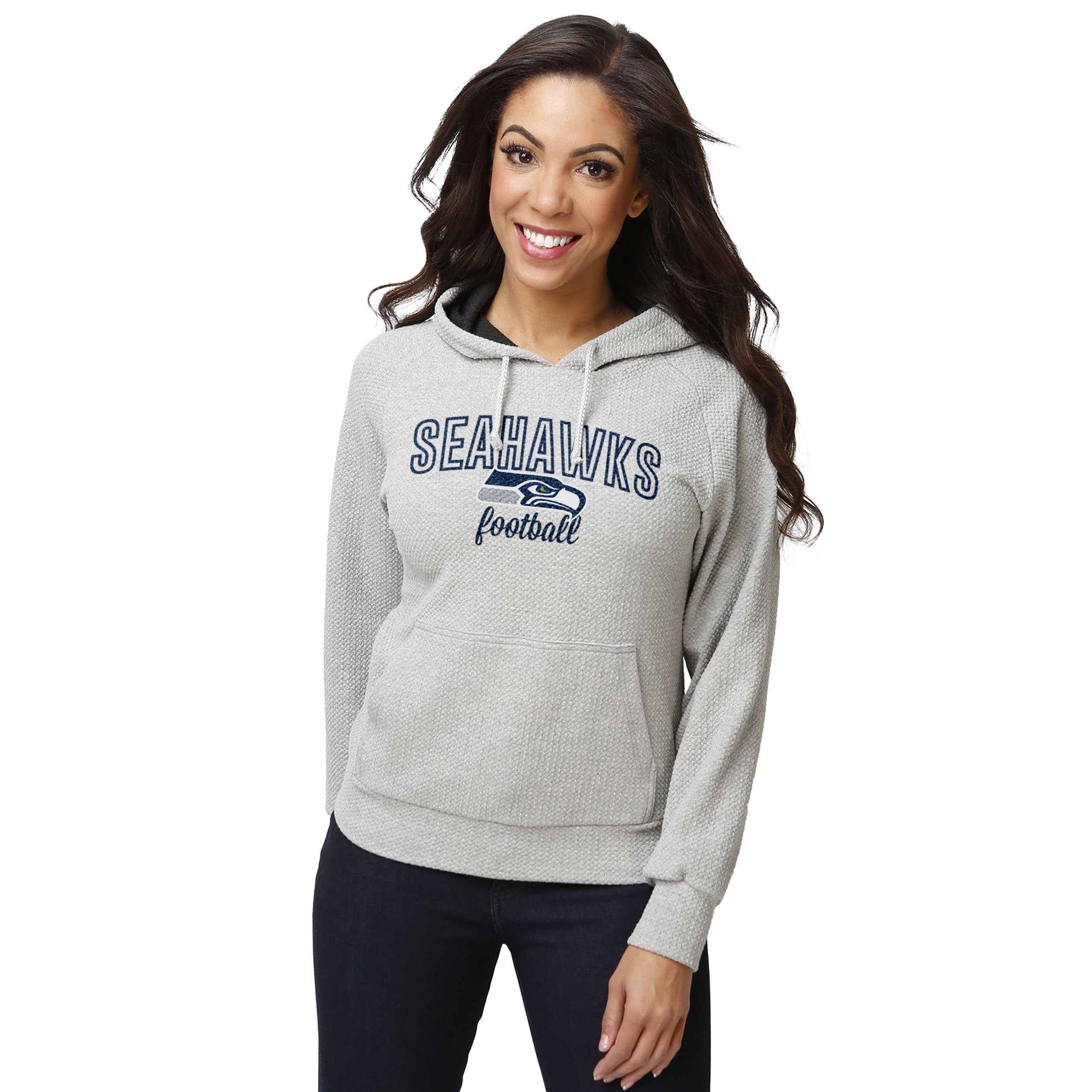 FOCO Seattle Seahawks Womens Gray Woven Hoodie, Size: S