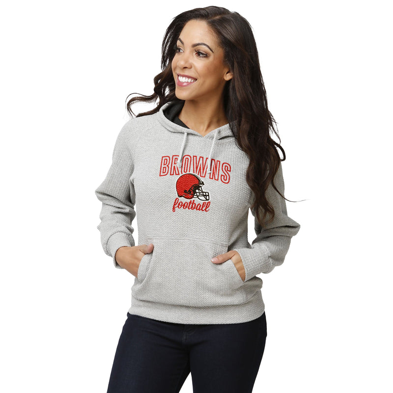 FOCO Cleveland Browns Womens Gray Woven Hoodie, Size: L