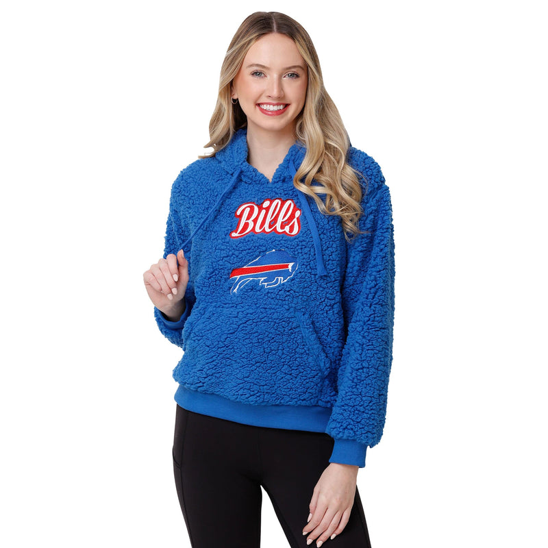 FOCO Buffalo Bills Womens Sherpa Hooded Sweatshirt, Size: L