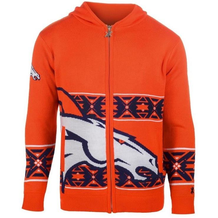 Denver Broncos Hoodie Sweater Ugly Christmas Holiday NFL Size Large