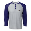 Baltimore Ravens NFL Mens Team Logo Gray Long Sleeve Henley