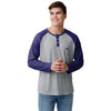 Baltimore Ravens NFL Mens Team Logo Gray Long Sleeve Henley