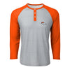 Denver Broncos NFL Mens Team Logo Gray Long Sleeve Henley