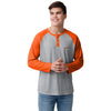Denver Broncos NFL Mens Team Logo Gray Long Sleeve Henley