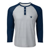 Dallas Cowboys NFL Mens Team Logo Gray Long Sleeve Henley